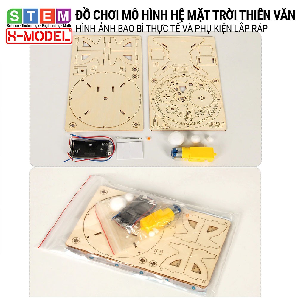 Đồ chơi sáng tạo STEM mô hình lắp ráp Hệ Mặt Trời Thiên Văn(Mặt trời- Trái Đất- Mặt trăng- Hành Tinh) ST92 XMODEL cho bé