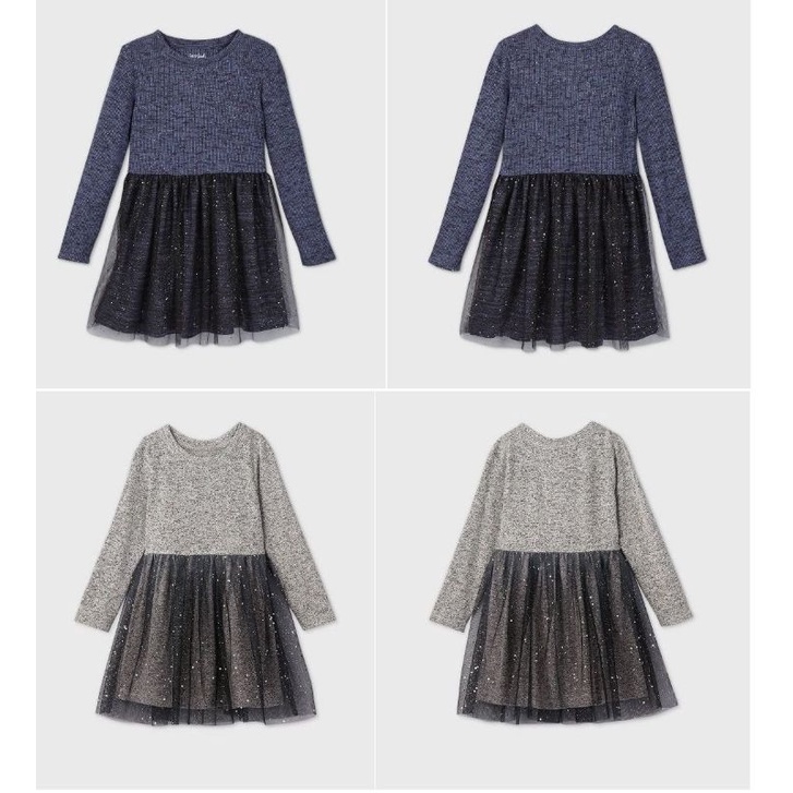 Đầm tay dài bé gái Cat & Jack 16_50kg