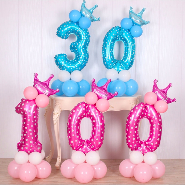 Bong bóng chữ số 81.28 cm trang trí tiệc sinh nhật cho bé