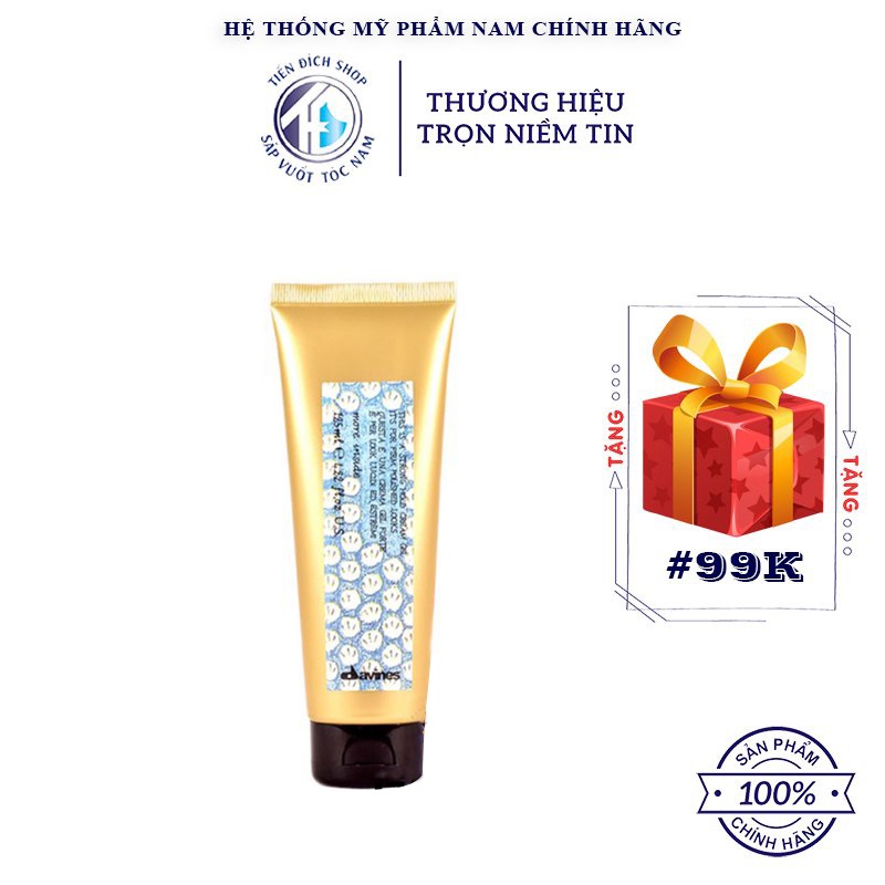 [Chính hãng] - Gel vuốt tóc Davines Strong Hold Cream 125ml + Tặng lược Chaoba