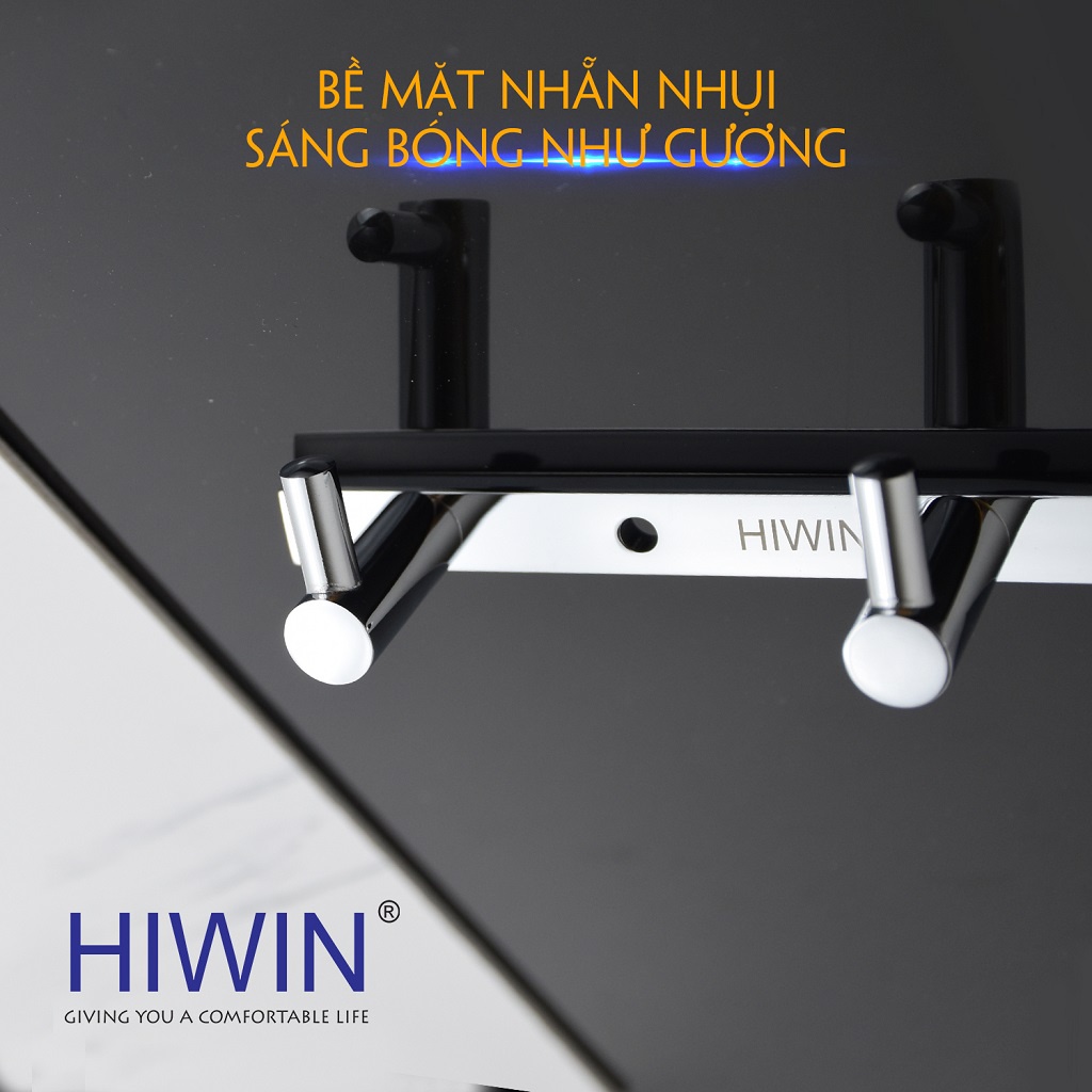 Móc treo quần áo tiện lợi 4 móc chất liệu đồng mạ crom mặt gương HIWIN Y-6302-4