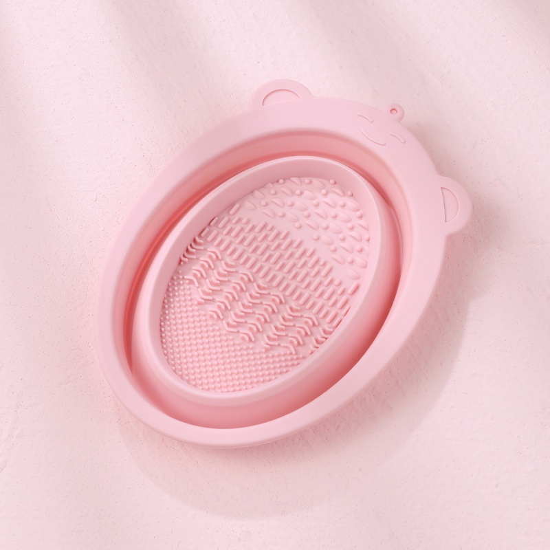 1 Hộp Vệ Sinh Cọ Trang Điểm Bằng Silicon Mềm Nhiều Màu