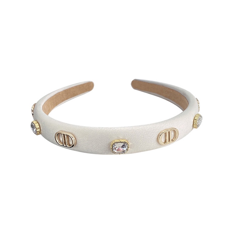 Băng Đô Cài Tóc Đính Đá Họa Tiết Chữ Kiểu Dáng Sang Trọng