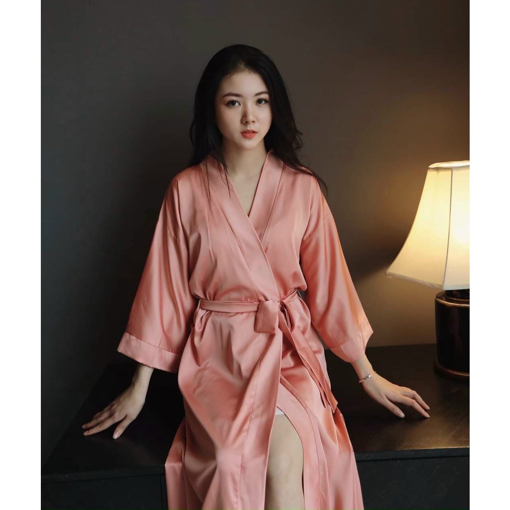 Aó choàng lụa trơn mặc nhà sang trọng đủ màu sắc | BigBuy360 - bigbuy360.vn