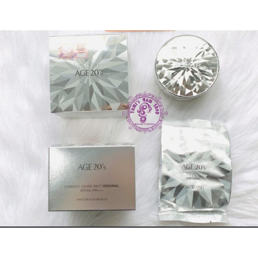 Phấn Nền Lạnh Kim Cương AGE20's Essence Cover Pact DIAMOND White  Date 3.2022