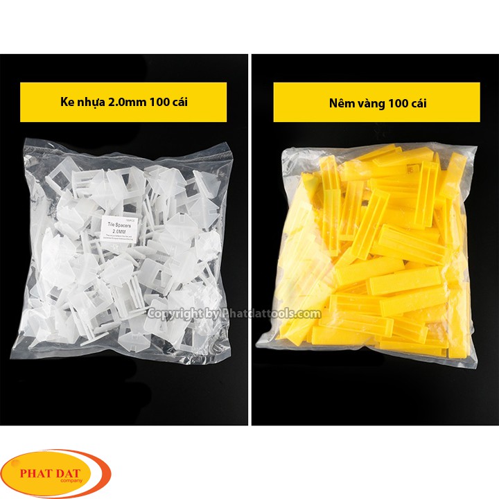[XẢ KHO] Combo 1 Kìm Ke+100 Ke Nêm+300 Ke Cân Bằng Ốp Lát Gạch-Size Tùy Chọn 1.0-1.5-2.0mm