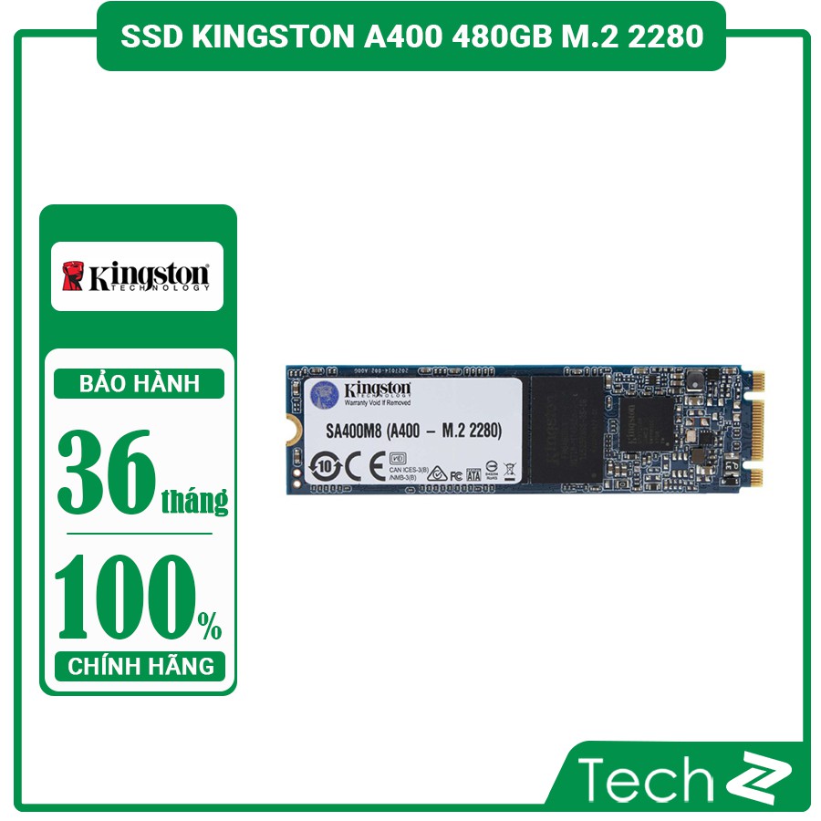 Ổ cứng SSD Kingston A400 480GB M.2 2280 (Đọc 500MB/s - Ghi 450MB/s) - (SA400M8/480G)