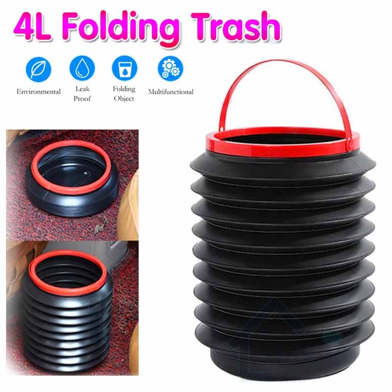 Thùng Rác Màu Đen Có Thể Gấp Gọn Tiện Lợi Cho Xe Hơi