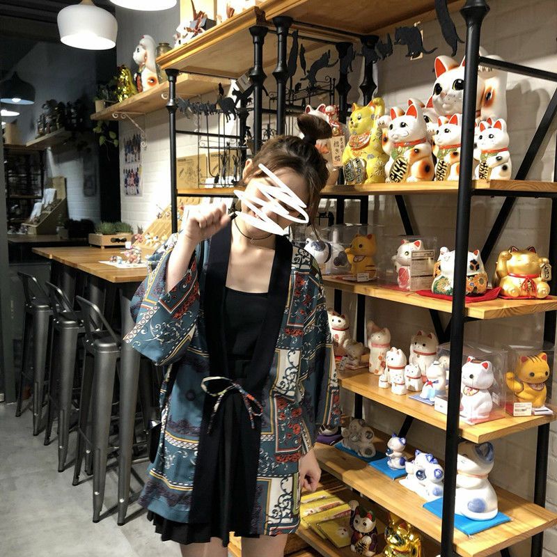 Áo Khoác Sơ Mi Nữ Tay Dài In Họa Tiết Ulzzang