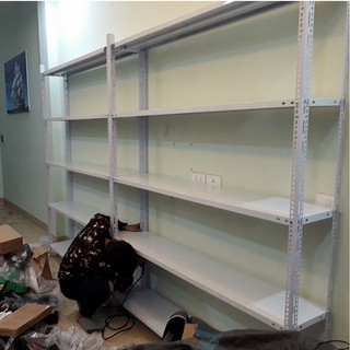 Kệ sắt V lỗ trắng C2mxD1,2mxR40cm, 5 sàn