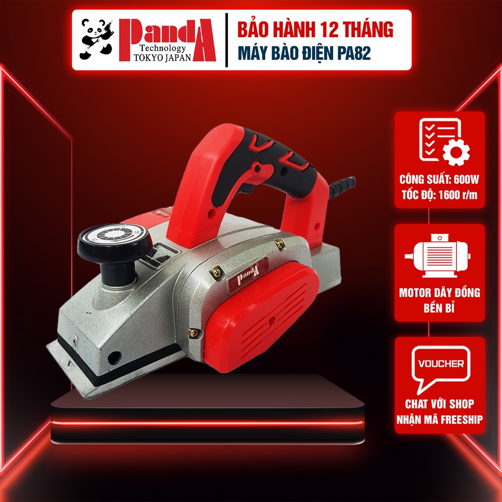 [Mã BMBAU300 giảm 7% đơn 499K] Máy bào gỗ cầm tay chạy điện PANDA PA82 công suất 600W bảo hành 12 tháng chính hãng