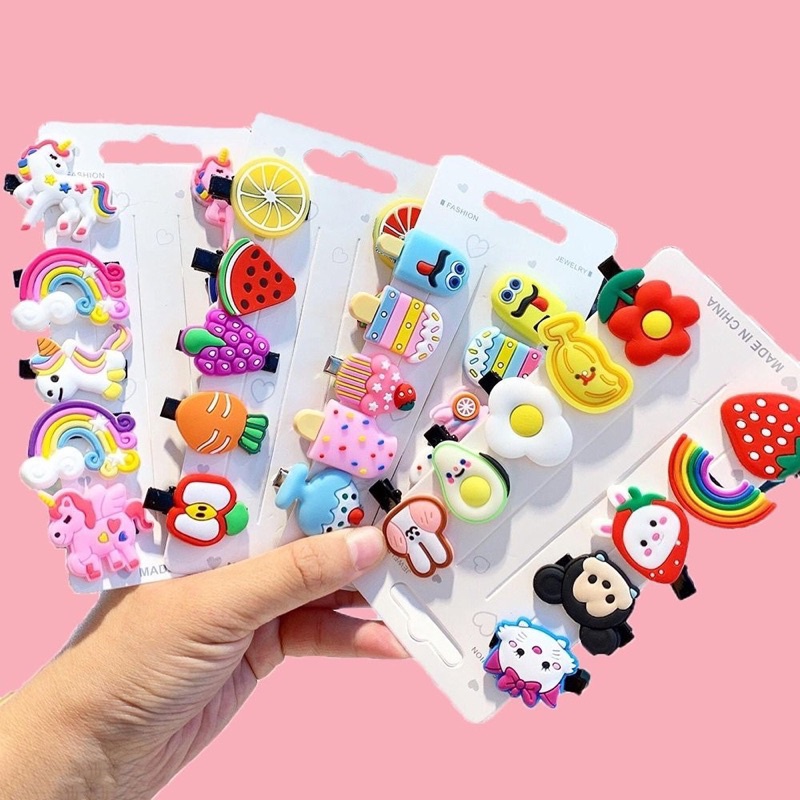 Kẹp tóc xinh xắn cho bé yêu Combo 10 chi tiết phong cách Hàn Quốc