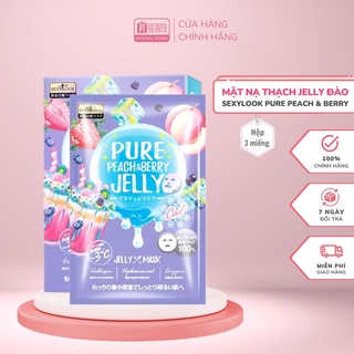  Mặt nạ thạch jelly đào SEXYLOOK Pure Peach & Berry Jelly Mask dưỡng trắng da hộp 3 miếng x 38ml 