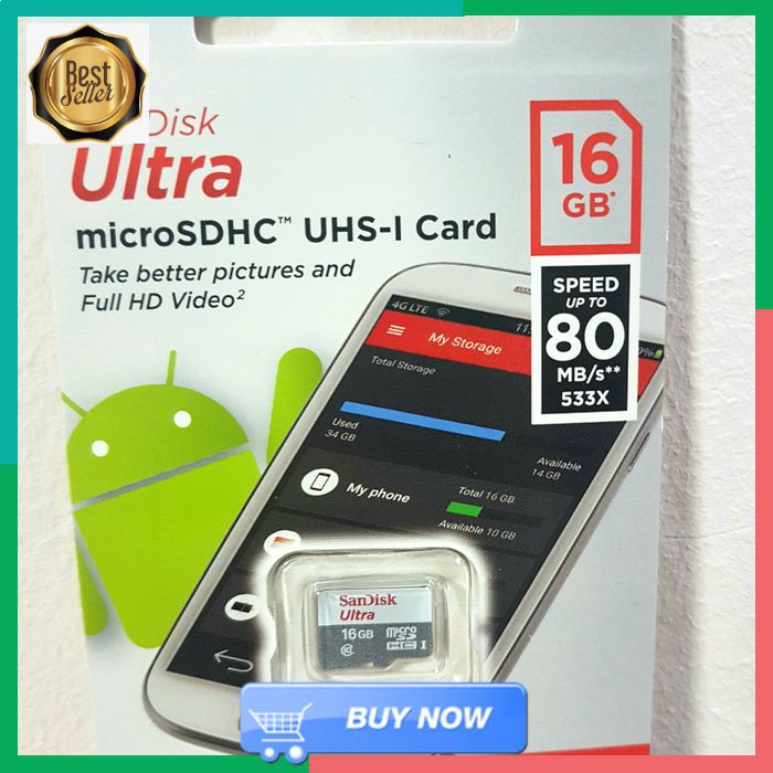 Thẻ Nhớ Micro Sd Uhs-i M744 Sandisk Ultra Micro Sd Class 10 16gb & 40-48mb / S & 41-