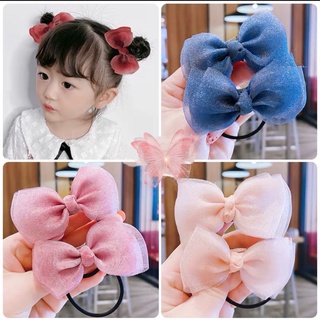 Kẹp tóc nơ voan lưới-nơ cột tóc dễ thương