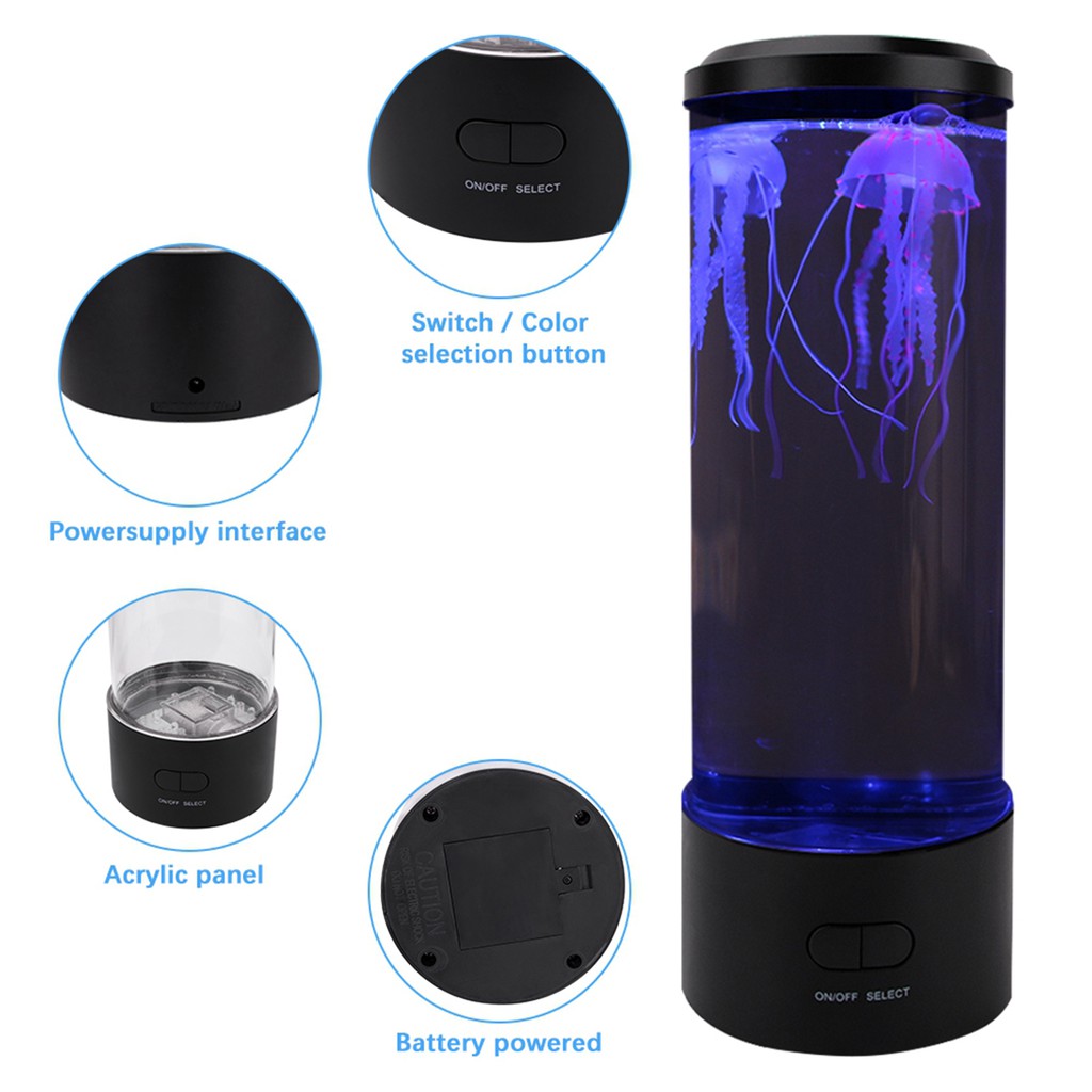 Đèn LED Để Bàn Có Sứa Trôi Nổi Độc Đáo