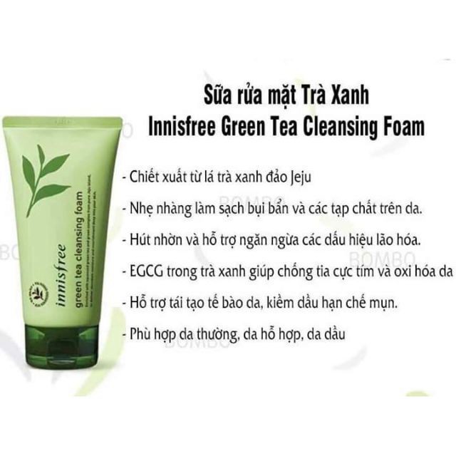 Sữa rửa mặt trà xanh Innisfree Green Tea Foam Cleanser 150ml Hàn Quốc HOT | BigBuy360 - bigbuy360.vn