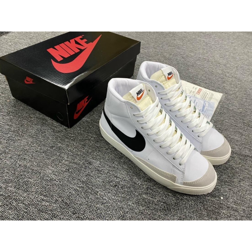 Giày thể thao nam nữ Blazer Mid 77 Vintage logo đen cổ cao (Full box) - N07