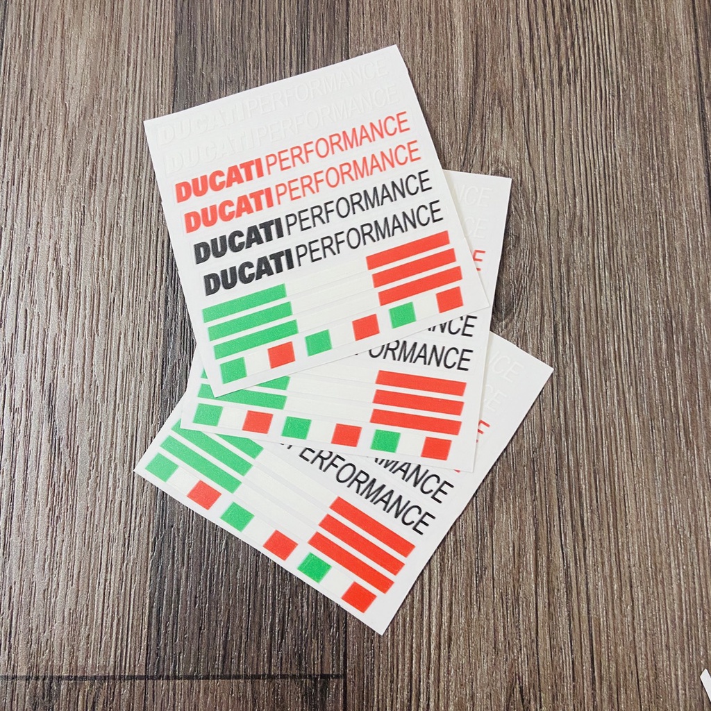 BỘ TEM CỜ Ý VÀ CHỮ DUCATI PERFORMANCE SIÊU CHẤT