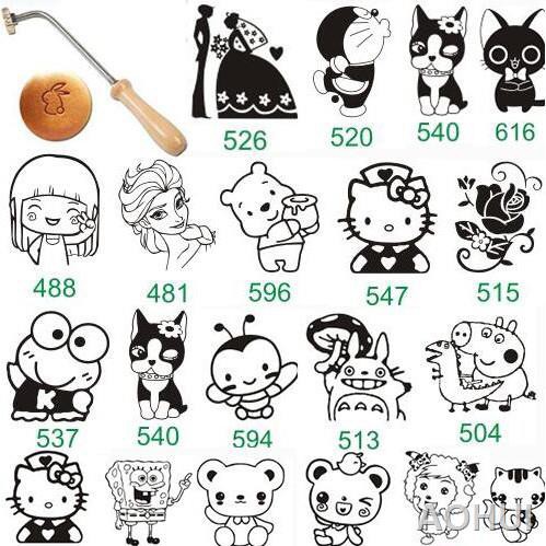 AOHUI 3CM con dấu dập nóng, dập nóng Tem bánh, tem bánh trứng, tem bánh, thau, album