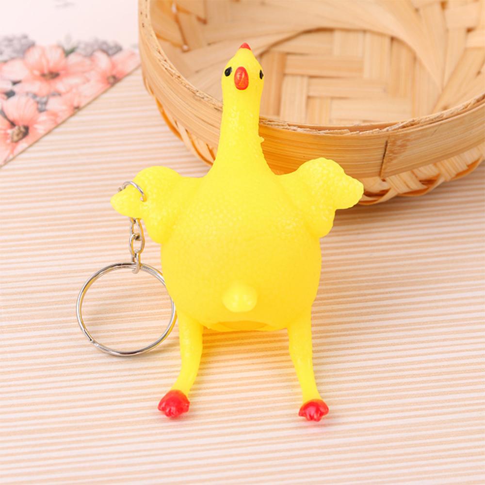 Móc Khóa Hình Gà Đẻ Trứng Vui Nhộn Bằng Silicone L1R7