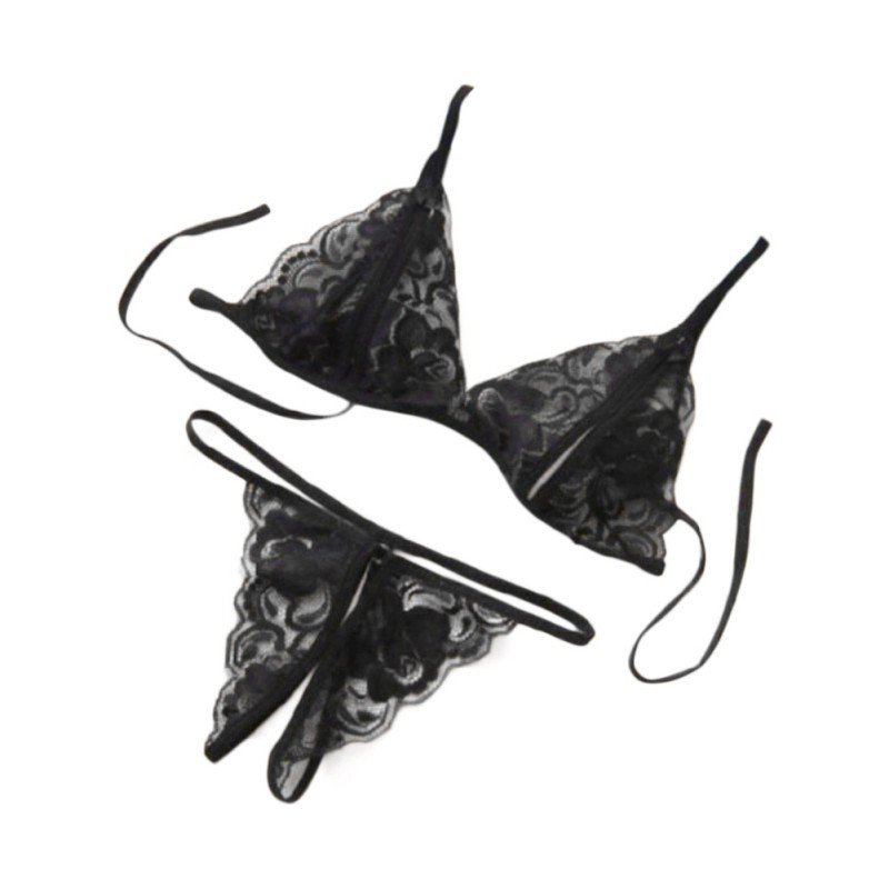 Bộ đồ ngủ nội y babydoll dây G phối ren mở đũng lưng chữ T gợi cảm cho nữ | BigBuy360 - bigbuy360.vn