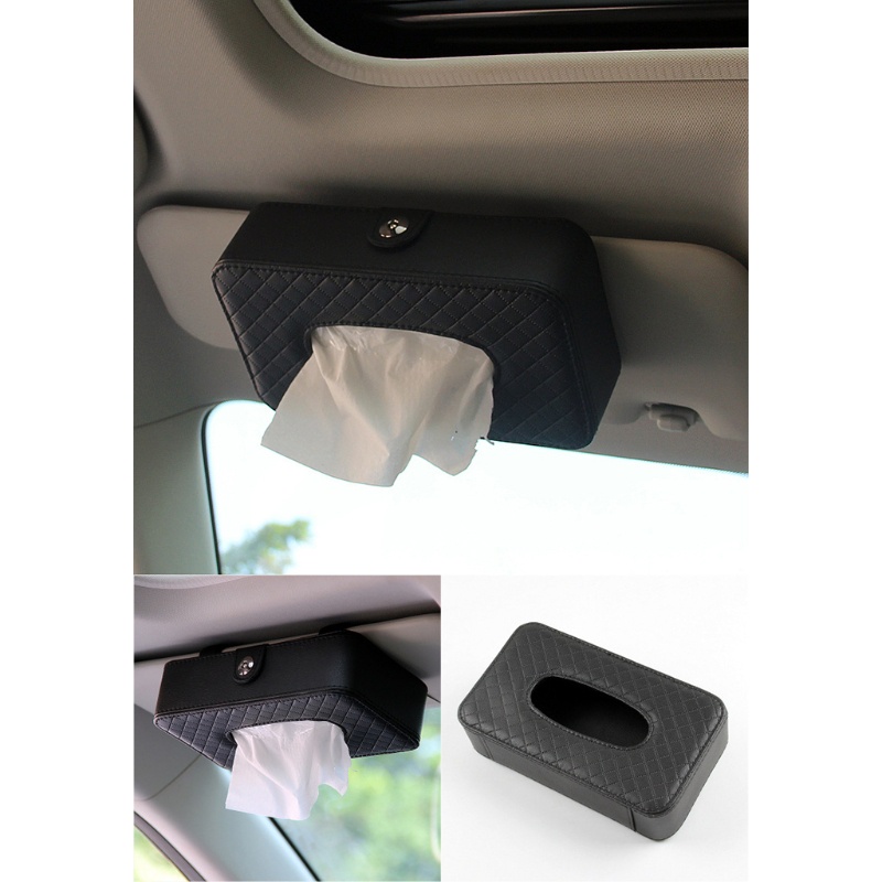 Giá Đỡ Khăn Giấy Gắn Tấm Che Nắng Xe Hơi Cỡ Lớn Có Dây Đeo Tiện Dụng