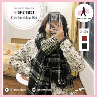 Khăn quàng cổ, khăn len chất liệu len cao cấp phong cách vintage Hàn Quốc