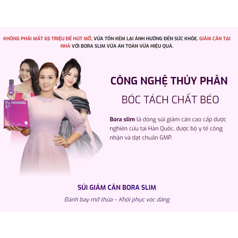 ✅ Bora Slim ❤️[ CHÍNH HÃNG ] ❤️ giảm cân cấp tốc - hộp 20 viên sủi