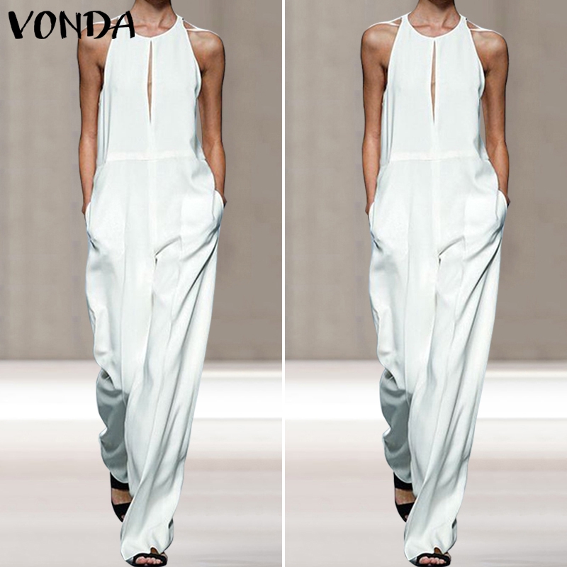 Bộ Áo Liền Quầnvonda Không Tay Dáng Rộng Màu Trơn Thời Trang Mùa Hè Cho Phụ Nữ | BigBuy360 - bigbuy360.vn