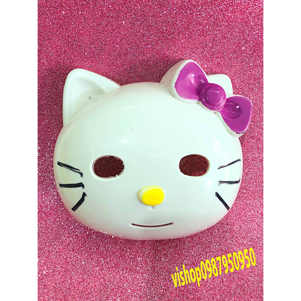 Mặt nạ hóa trang mèo Hello Kitty cho bé chơi trung thu,halloween,lễ hội,quà tặng-Mặt nạ hóa trang mèo