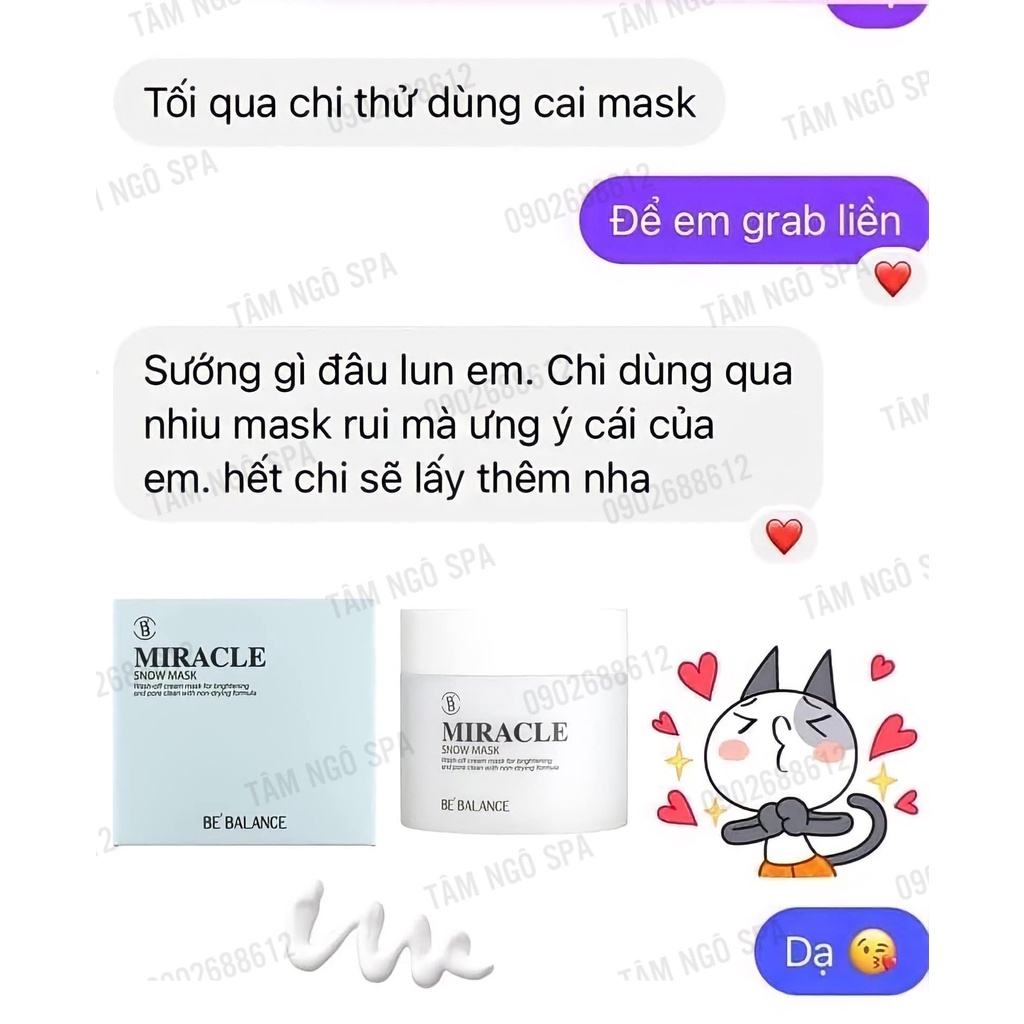 Mặt Nạ Trắng Da, Thu Nhỏ Chân Lông  Be'Balance Miracle Snow Mask (150g)