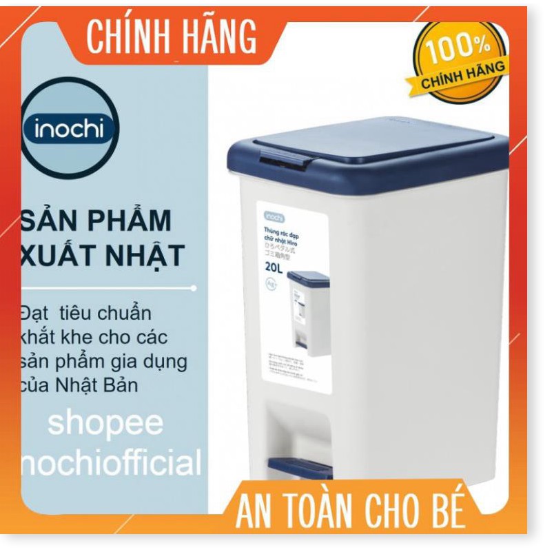 Thùng rác 20l có kèm ruột- đạp chữ nhật Inochi (tiêu chuẩn Nhật Bản)