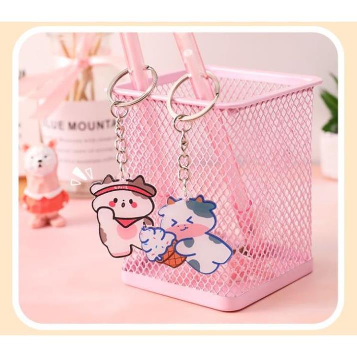 Móc Khóa Đôi Hình Bò Sữa Dễ Thương đáng yêu H129