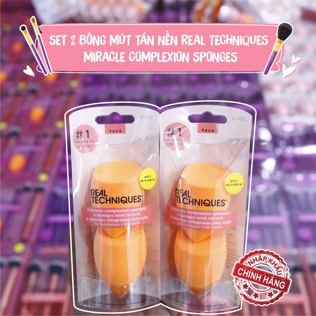 Set 2 Bông Mút Tán Nền Real Techniques Miracle Complexion Sponge®