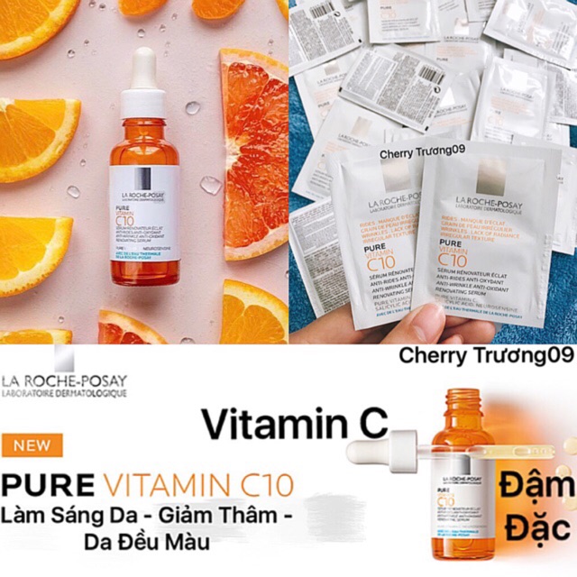 x04 GÓI- Dưỡng Serum Đậm Đặc C10 Sáng Da, Giảm Thâm, Đều Màu Da ( Laroche Posay) Vitamin C