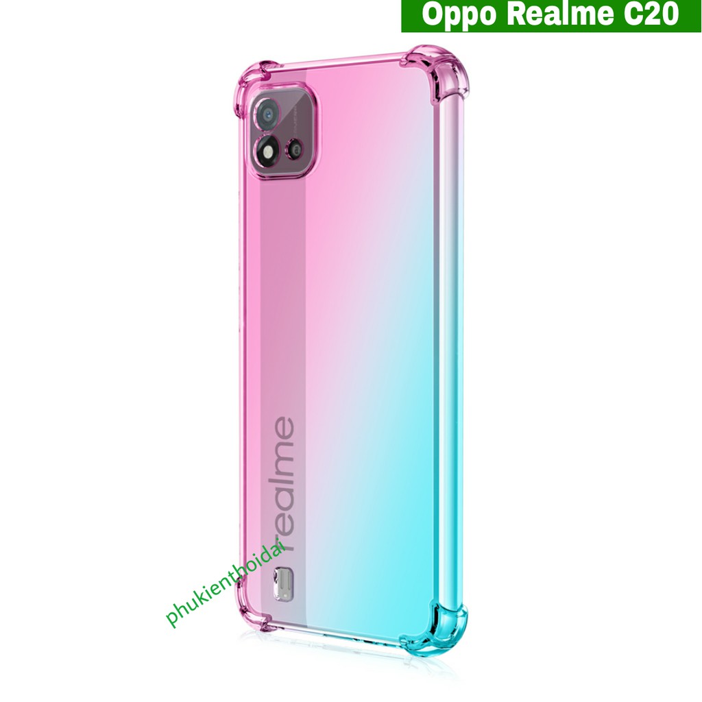 Ốp lưng Oppo Realme C20 dẻo đa sắc lồi 4 góc chống sốc cao cấp