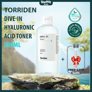Toner HA Torriden làm sạch, loại bỏ dầu thừa và tế bào chết, cấp nước phục hồi nhẹ dịu cho làn da căng mướt, ẩm mịn [TORRIDEN Dive-In Hyaluronic Acid Toner 300ml]