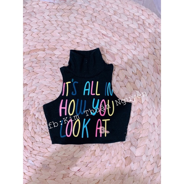 Sét áo cổ cao và quần jean cho bé gái