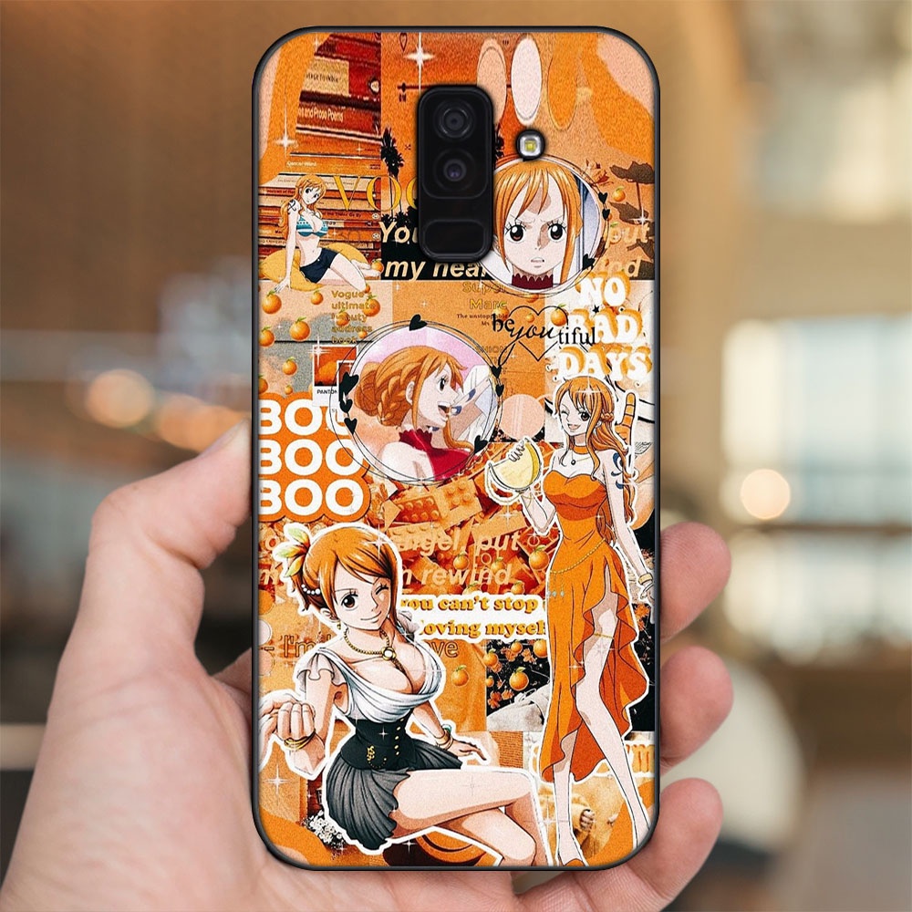 Ốp lưng Samsung A6 Plus viền đen in hình Nami One Piece Đảo Hải Tặc