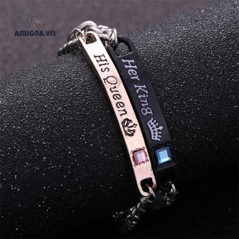 Vòng Đeo Tay Đính Đá Kim Cương Thời Trang Dành Cho Cặp Đôi