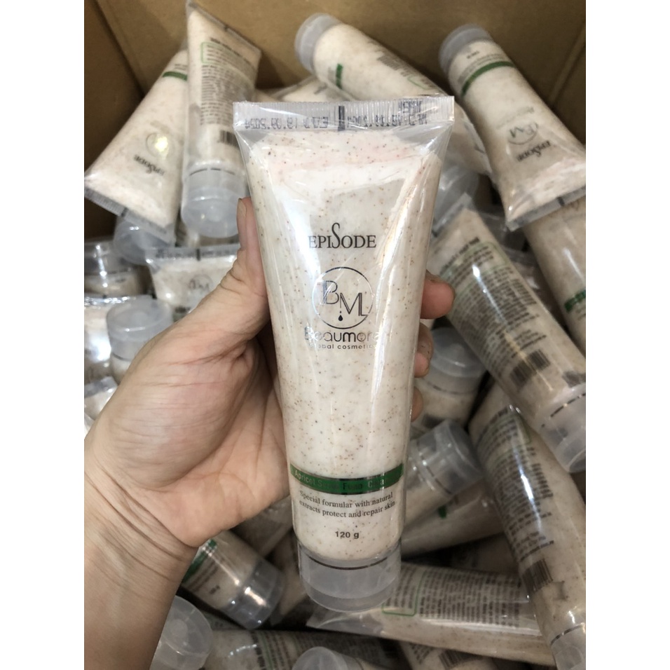Sữa Rửa Mặt Hạt Mơ Beaumore Scrub Foam Cleansing White 120g
