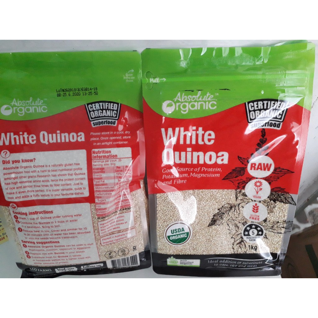 Hạt Diêm Mạch Quinoa Hữu Cơ Xuất Xứ Úc FREE SHIP Hạt Quinoa Diêm Mạch Absolute Organic Tự Nhiên Nguyên Chất HCM