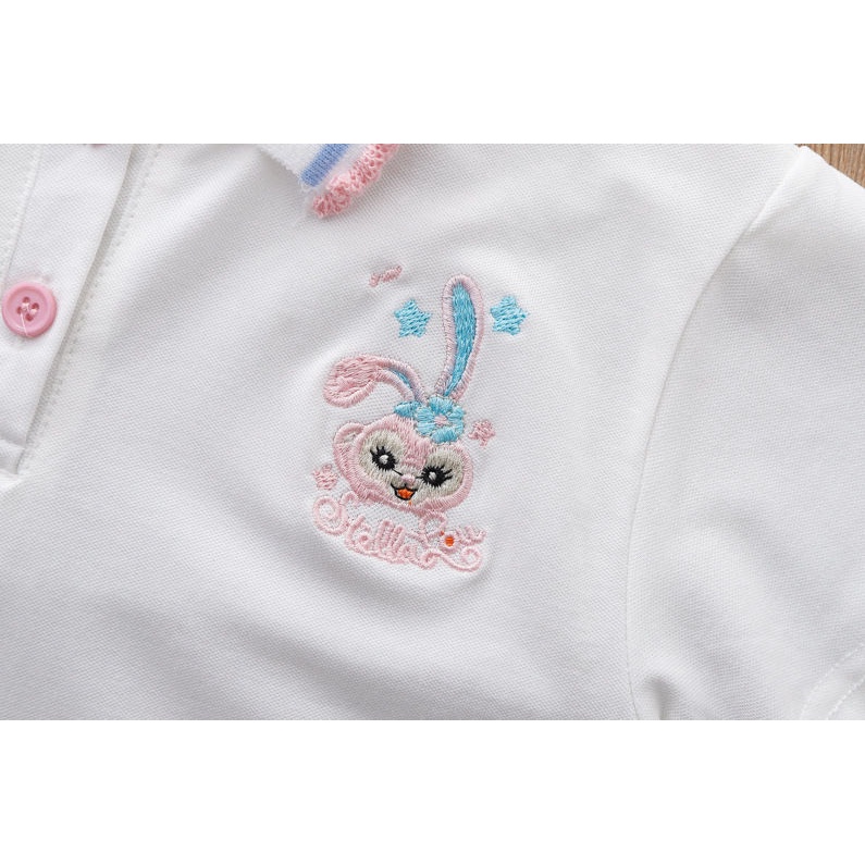 Set Áo Thun POLO Ngắn Tay + Chân Váy Xếp Ly Thời Trang Cho Bé Gái