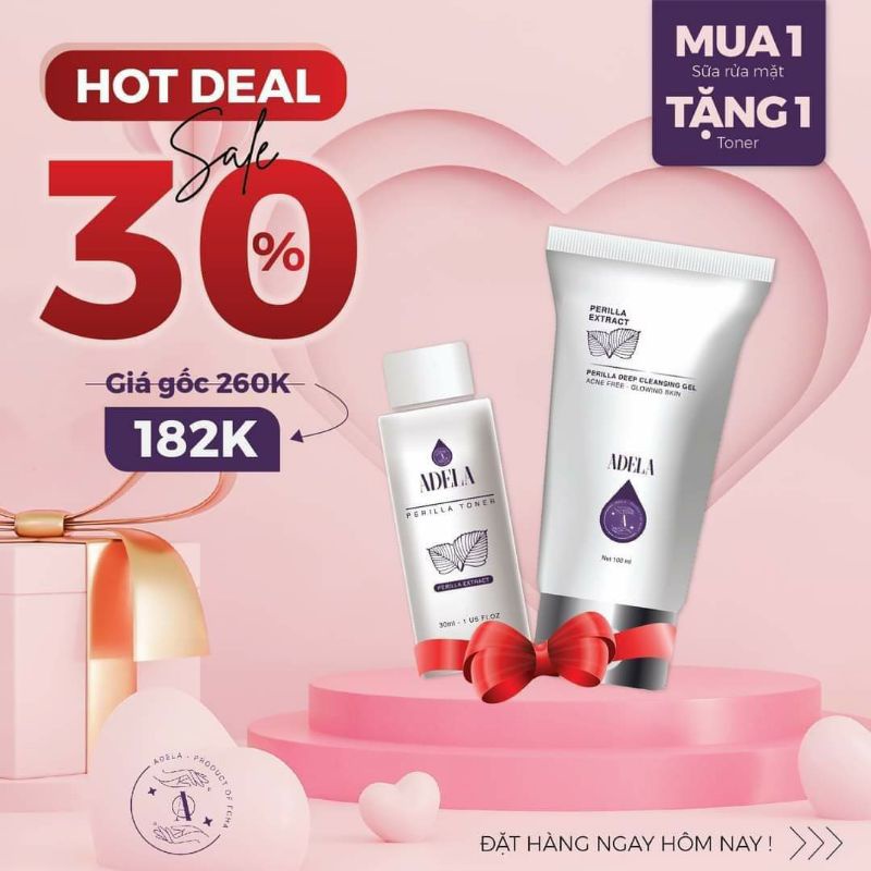 Sữa Rửa Mặt Tía Tô  ADELA 🎁Tặng Toner