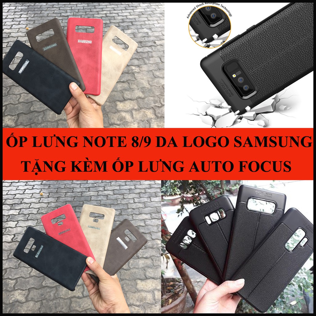 [MUA 1 TẶNG 1] Ốp lưng Note 8/9 da logo Samsung + Tặng kèm ốp Auto Focus