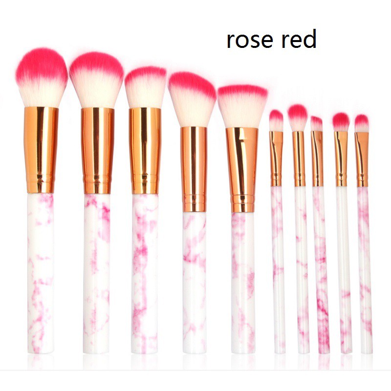 Set 10 cọ trang điểm chuyên nghiệp MAANGE với họa tiết đá cẩm thạch đẹp mắt