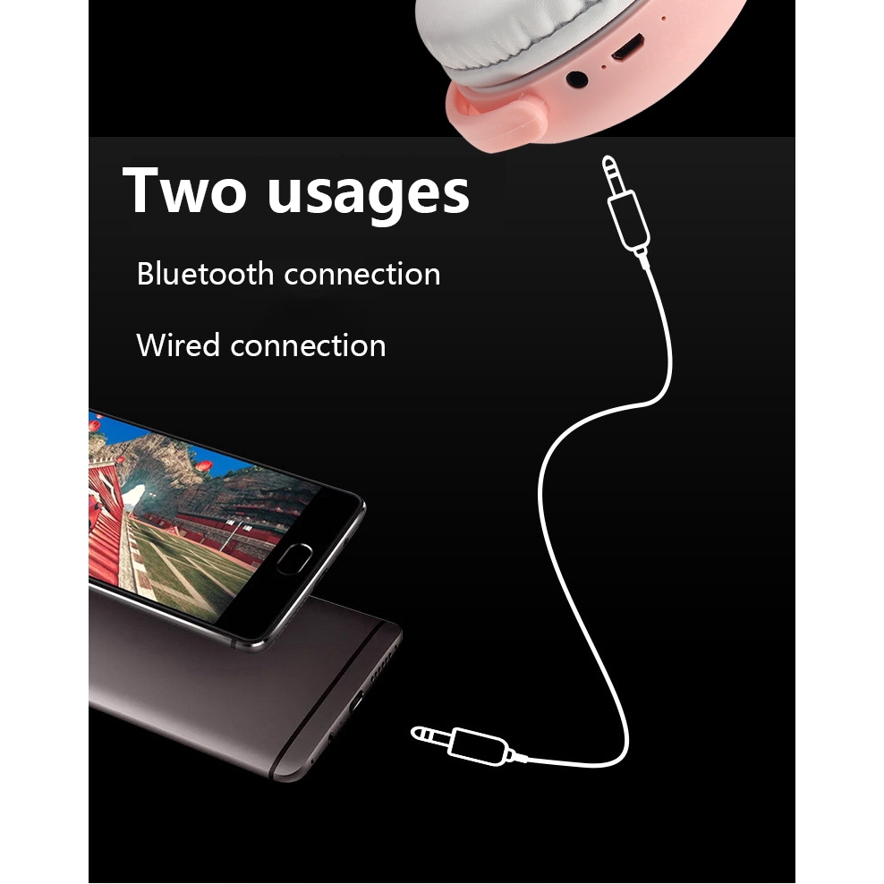 Tai Nghe Bluetooth V5.0 Hình Tai Mèo