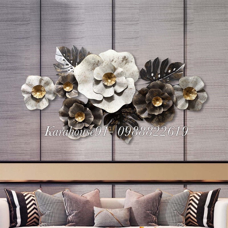 Tranh sắt treo tường, decor phòng khách cao cấp, hiện đại. BH 3 năm