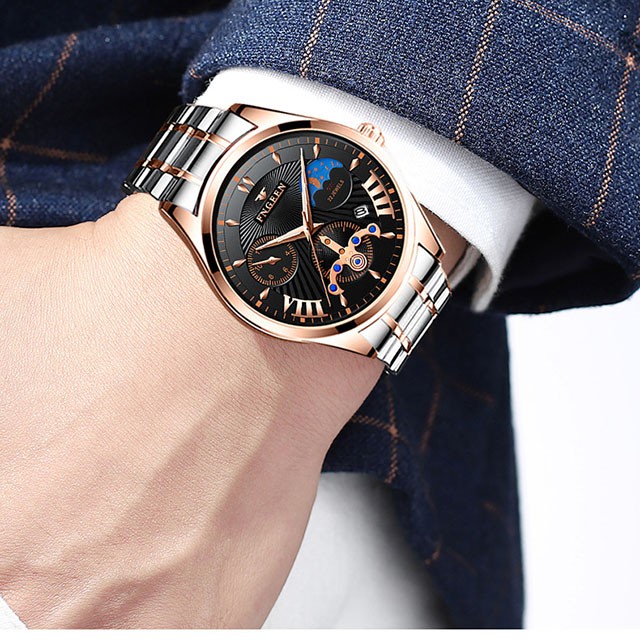 Đồng hồ nam chính hãng,Đồng hồ nam dây thép cao cấp không gỉ chính hãng FNGEEN  cao cấp đẹp 5606 - Aka Mart